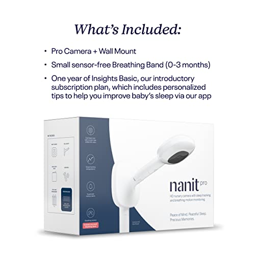 Nanit Pro Smart Baby Monitor & Wall Mount – Wi-Fi HD Video Camera, Sleep Coach and Breathing Motion Tracker