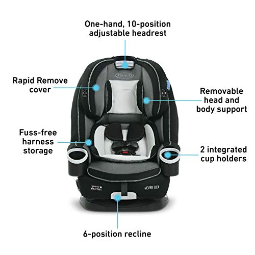 Graco 4Ever DLX 4 in 1 Car Seat, Infant to Toddler Car Seat, with 10 Years of Use, Fairmont , 20x21.5x24 Inch