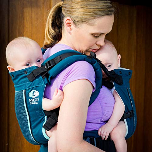 TwinGo Carrier - Air Model - Cool Grey - Great for All Seasons - Breathable Mesh - Fully Adjustable Tandem or 2 Single Baby Carrier