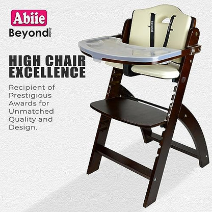 Abiie Beyond Junior Convertible Wooden High Chairs for Babies & Toddlers. 3-in-1 Adjustable High Chair with Removable Tray