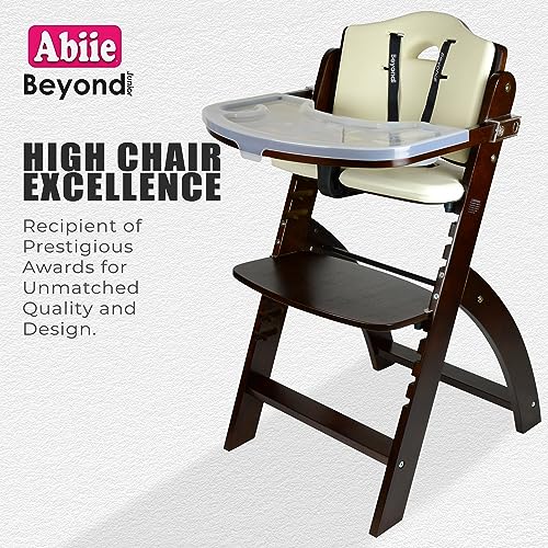Abiie Beyond Junior Convertible Wooden High Chairs for Babies & Toddlers. 3-in-1 Adjustable High Chair with Removable Tray
